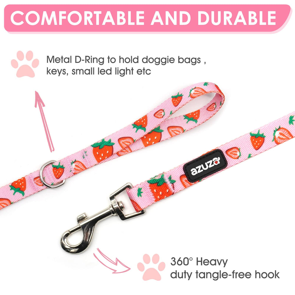 Correa Azuza con diseño de cereza, diseño llamativo para perros con personalidad