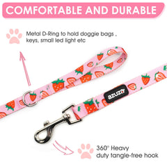 Correa Azuza con diseño de cereza, diseño llamativo para perros con personalidad