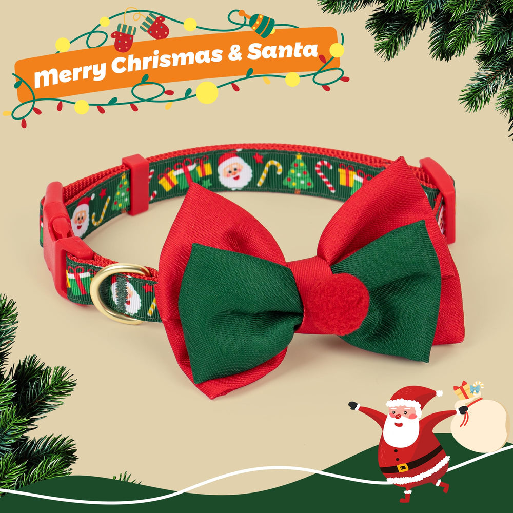 Lazo navideño rojo-verde removible de azuza, perfecto para cambiar estilos