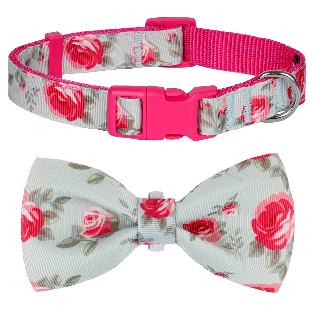 Collar azuza con lazo Camellia, diseño elegante para paseos.