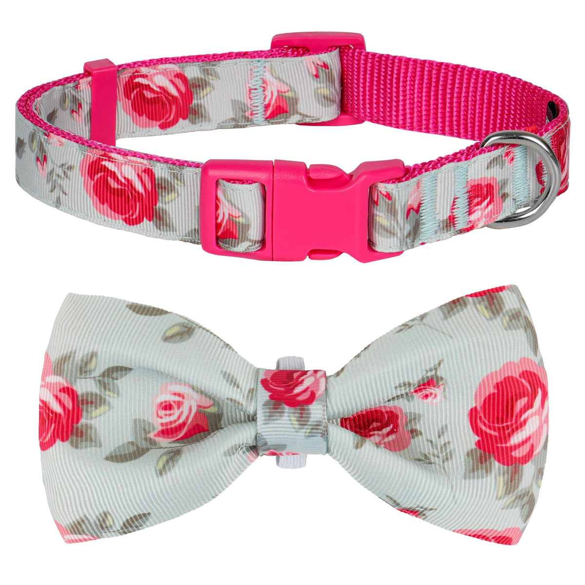 Collar azuza con lazo Camellia, diseño elegante para paseos.