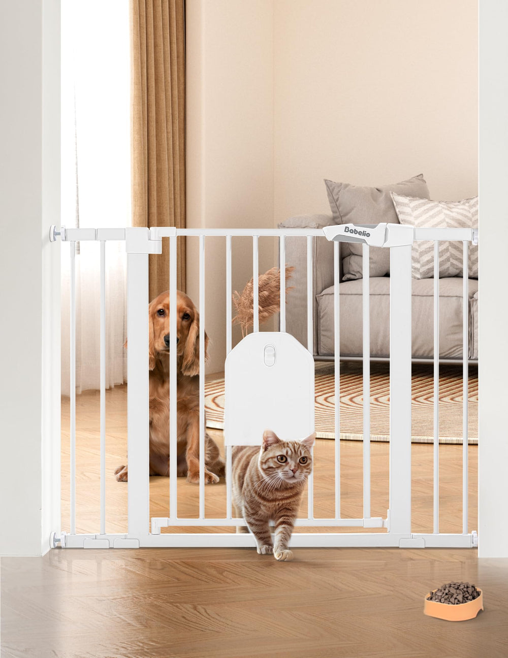 BABELIO cerca auto cierre entrada, instalación rápida para seguridad de niños y mascotas.