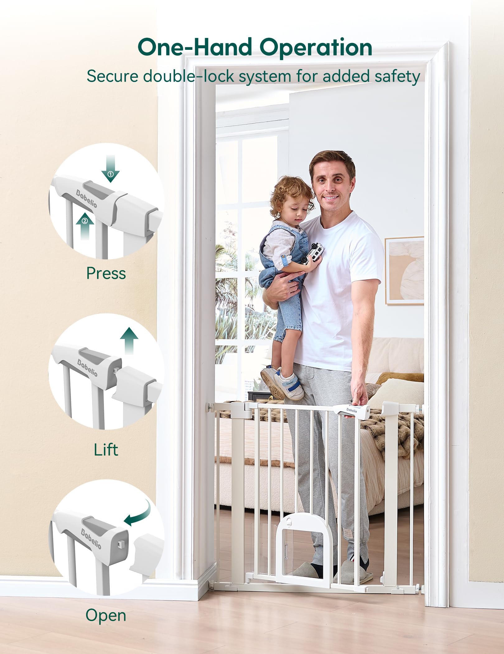 BABELIO diseño-acero-blanco: acabado elegante y duradero.