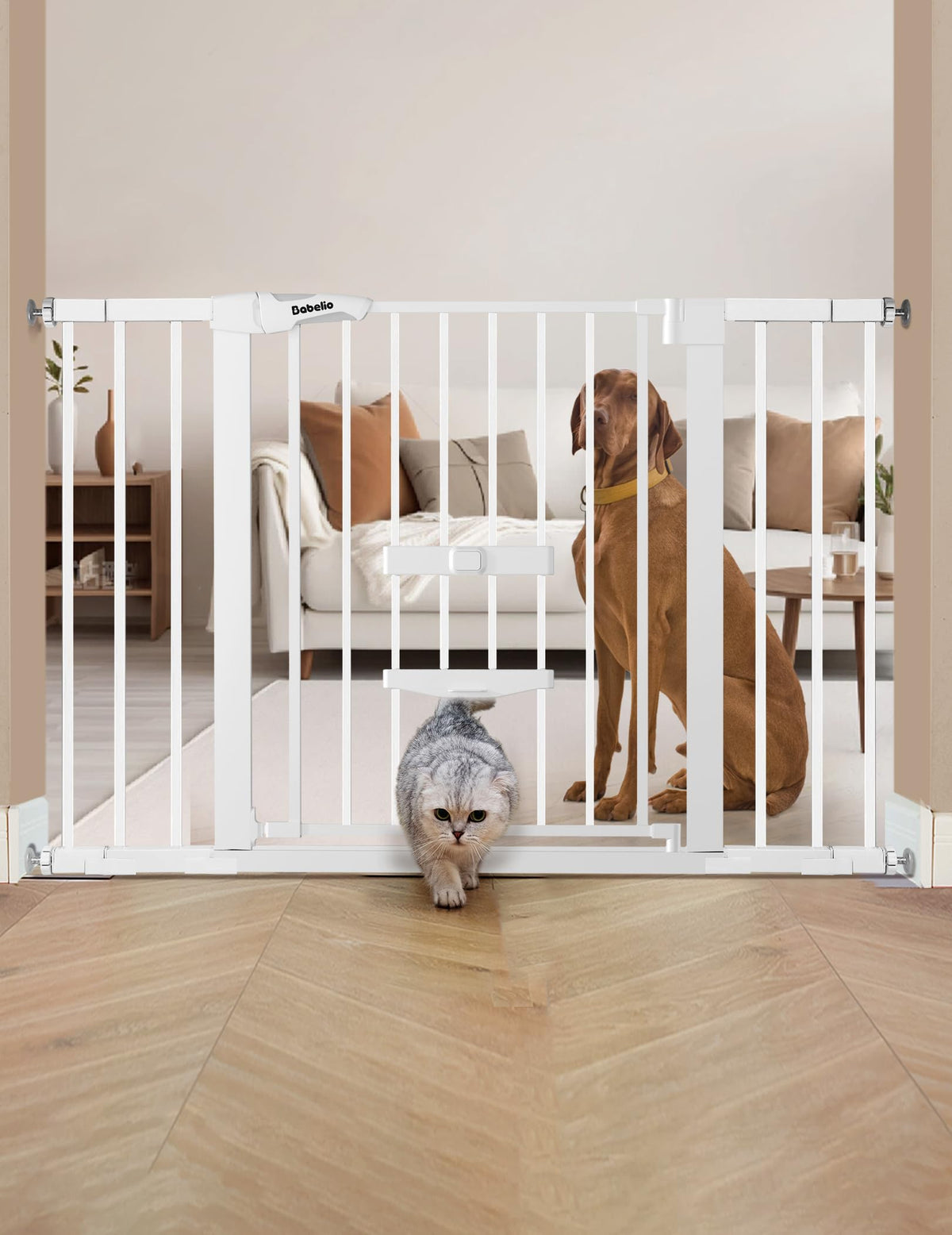 BABELIO extra-wide gate set for 29–48in openings and wide doorways.