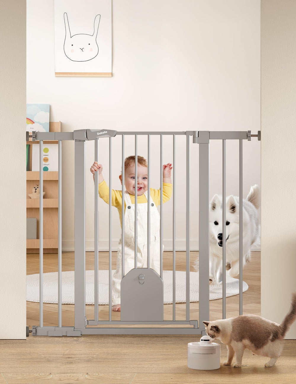 BABELIO puerta bebe 36 pulgadas, altura extra para seguridad en escaleras.