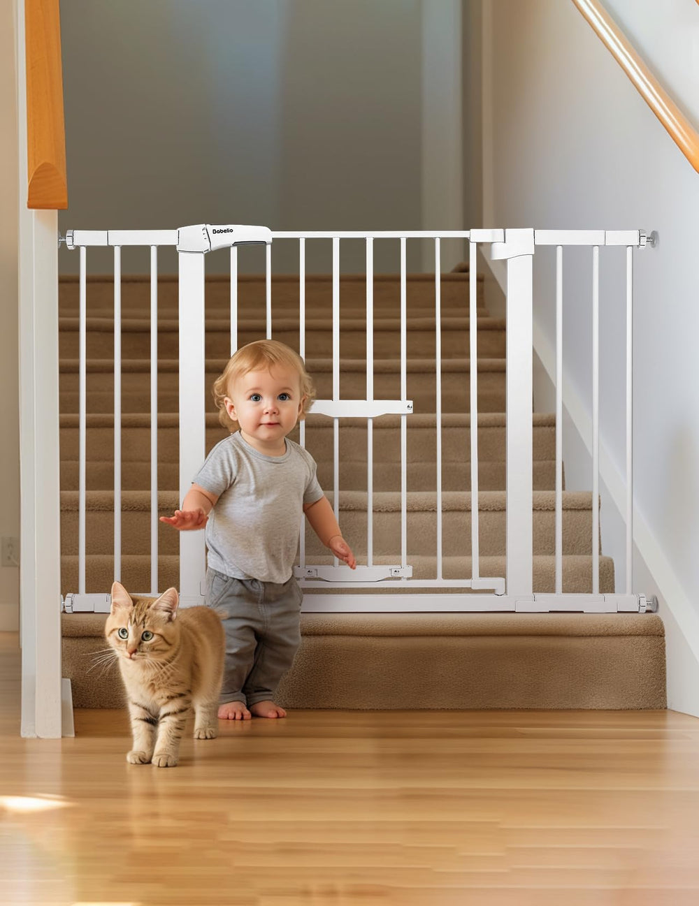 BABELIO setup suited for stairs and hallways, no drilling required.