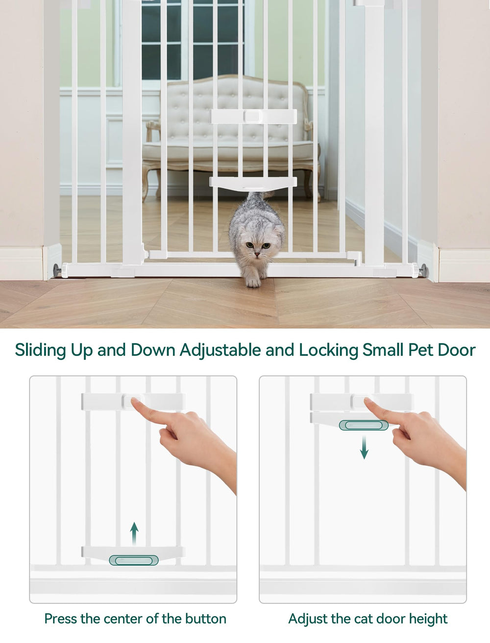 BABELIO steel gate offers durable protection up to 210 lbs.