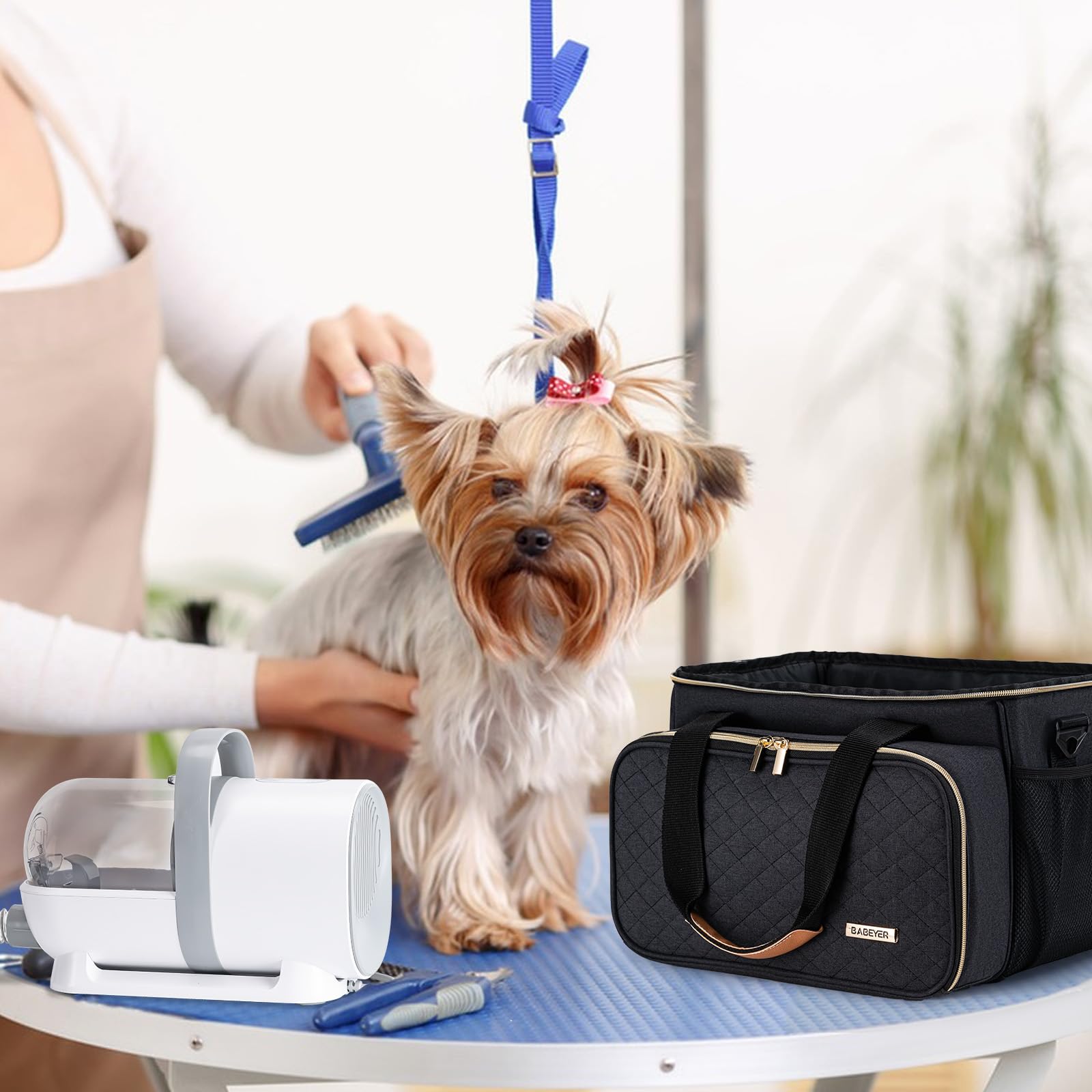 BABEYER almacenamiento compacto de accesorios de peluquería canina para todo en un lugar.