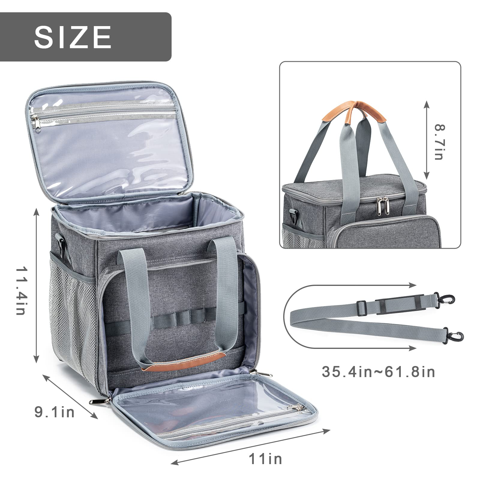 BABEYER bolsillo superior transparente, localizar herramientas pequeñas rápidamente.