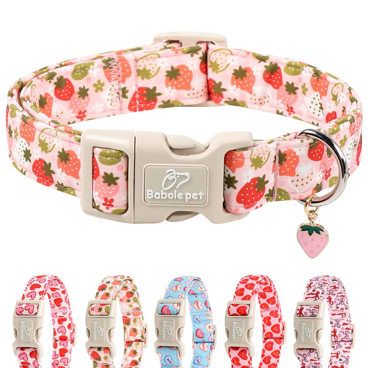 Babole Pet collar fresa para perros medianos con cierre rápido seguro