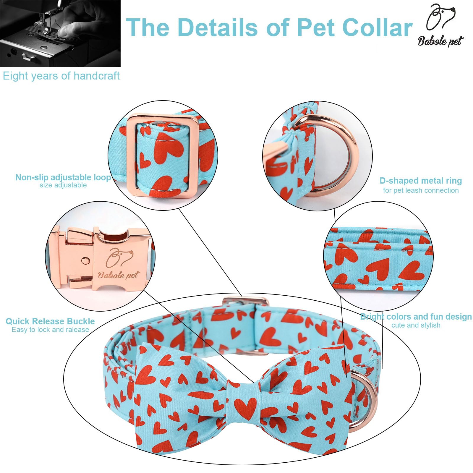 Colar ajustable Babole Pet de 10 a 16 pulgadas para perros