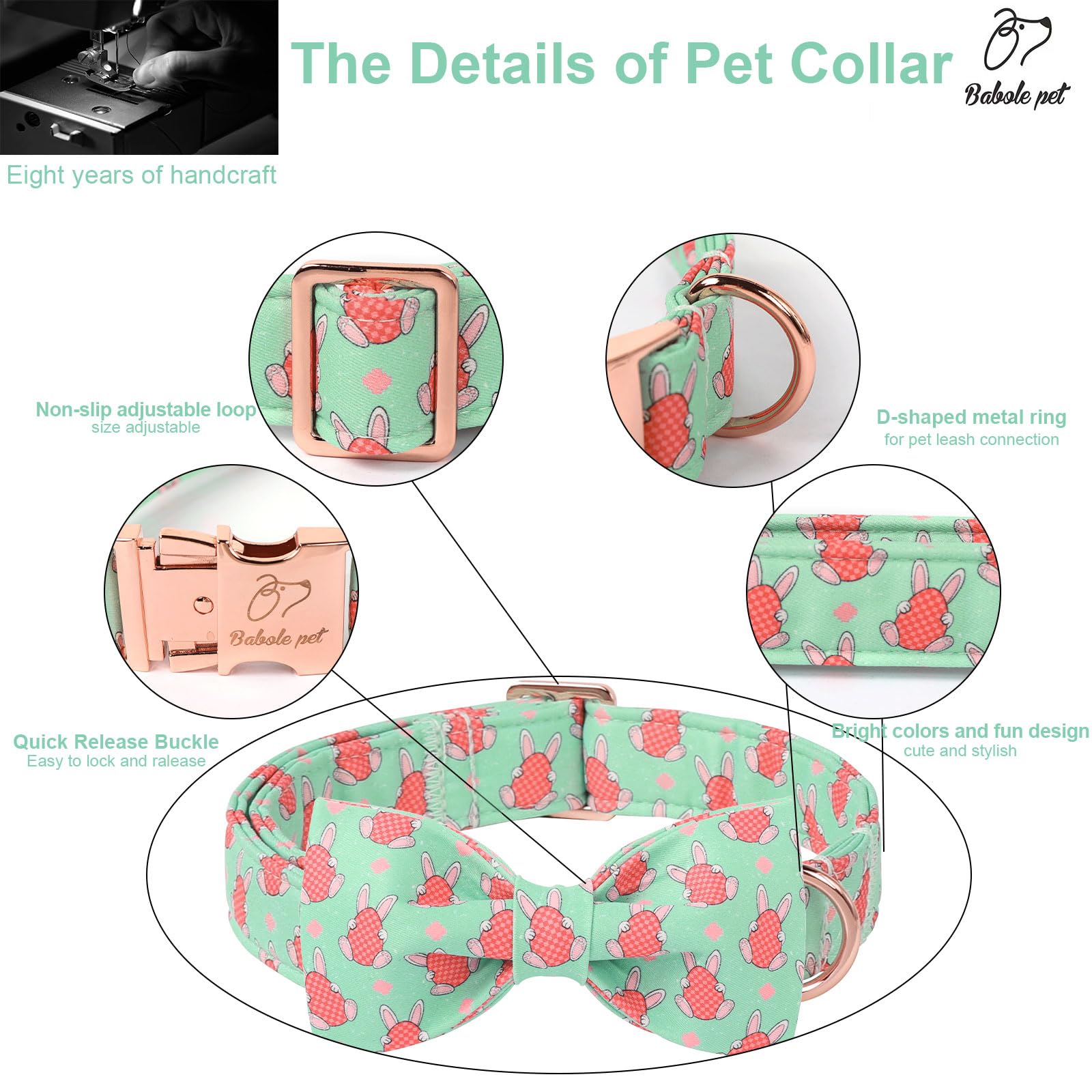 Collar ajustable Babole Pet 16-24 pulgadas para perros grandes