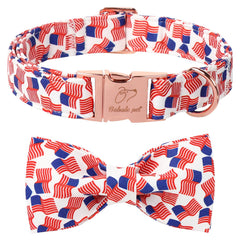 Babole Pet collar bandera con pajarita, ideal para desfiles patrióticos.