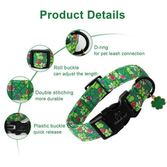 Collar Babole Pet con cierre rapido, verde, ideal para salidas diarias