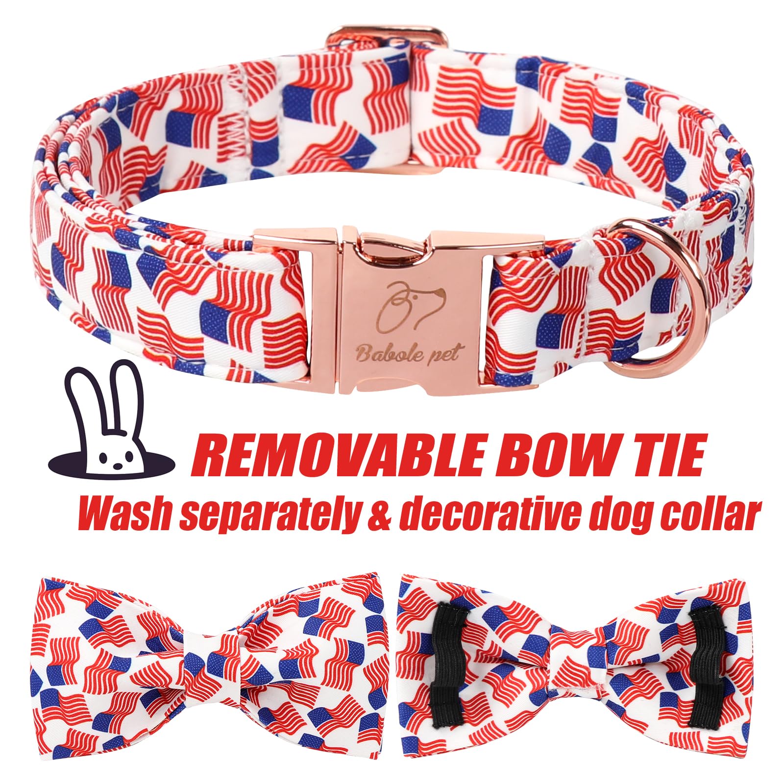 Diseño de bandera para días festivos de Babole Pet, ideal para salidas.