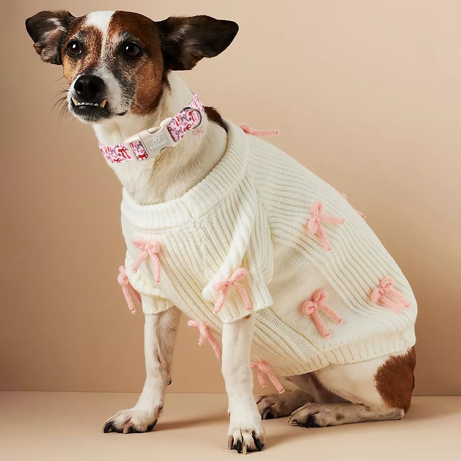 Babole Pet diseño de lazo rosa, perfecto para looks diarios.