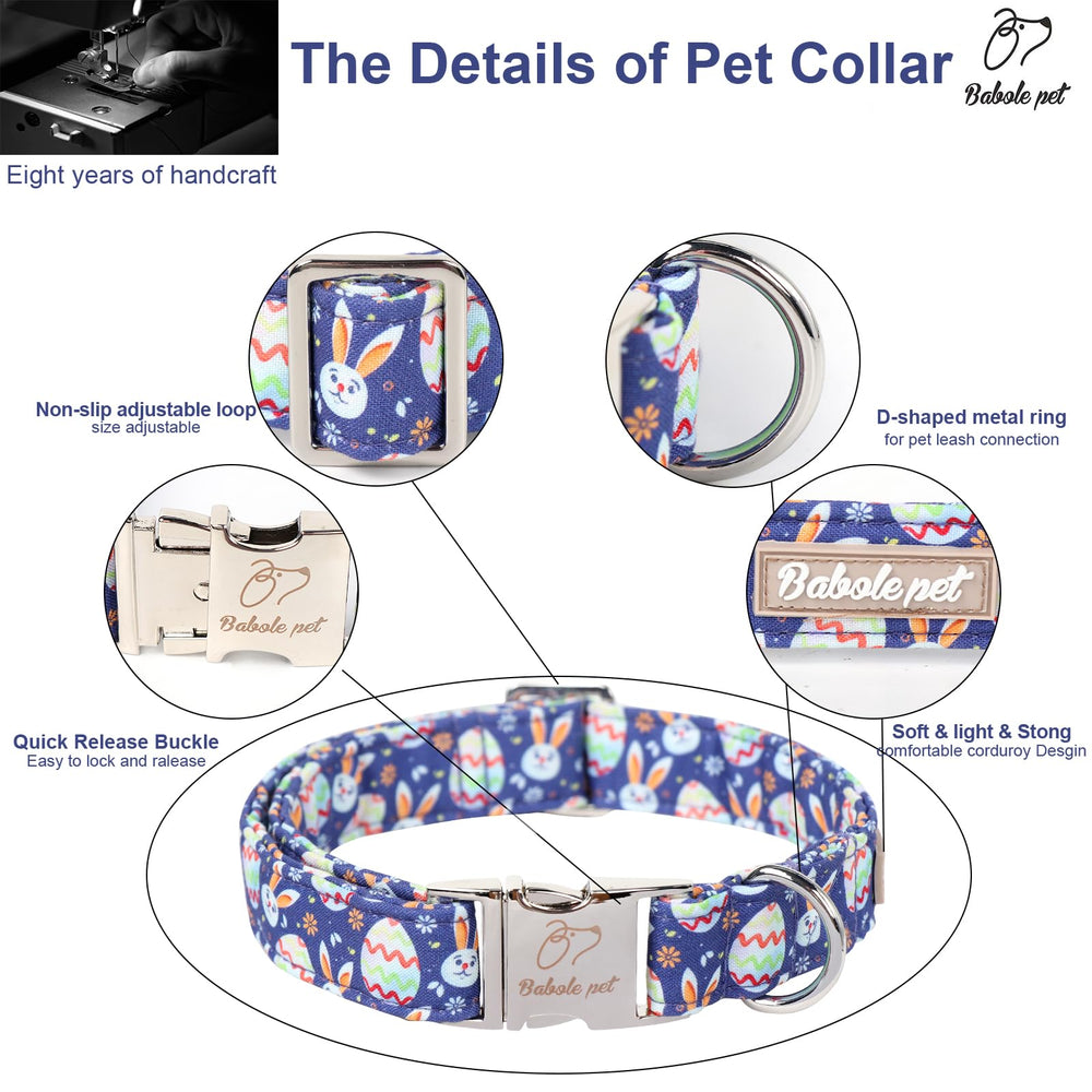 Collar Babole Pet con diseño Pascua alegre para primavera.