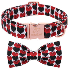 Collar Babole Pet con lazo y corazón rojo para paseos con estilo.