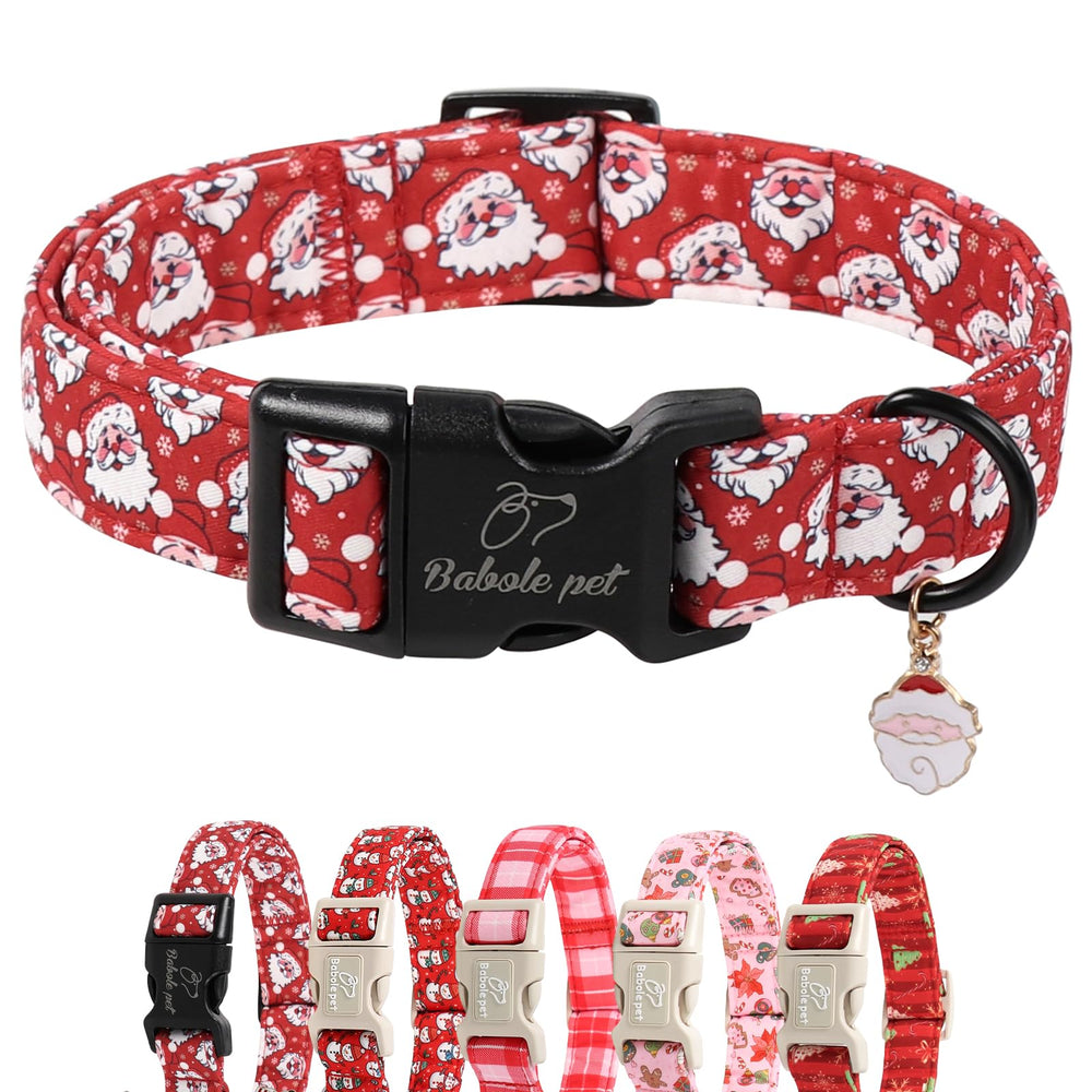 Collar Babole Pet con diseño Santa, ideal para sesiones de fotos festivas con tu perro.