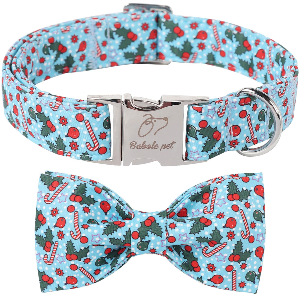 Babole Pet collar navideño con lazo, ideal para fotos festivas