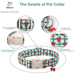 Collar Babole Pet navideño XS con anilla en forma de D.
