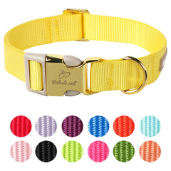 Collar Babole Pet de nylon con hebilla de seguridad en amarillo, ideal para paseos diarios