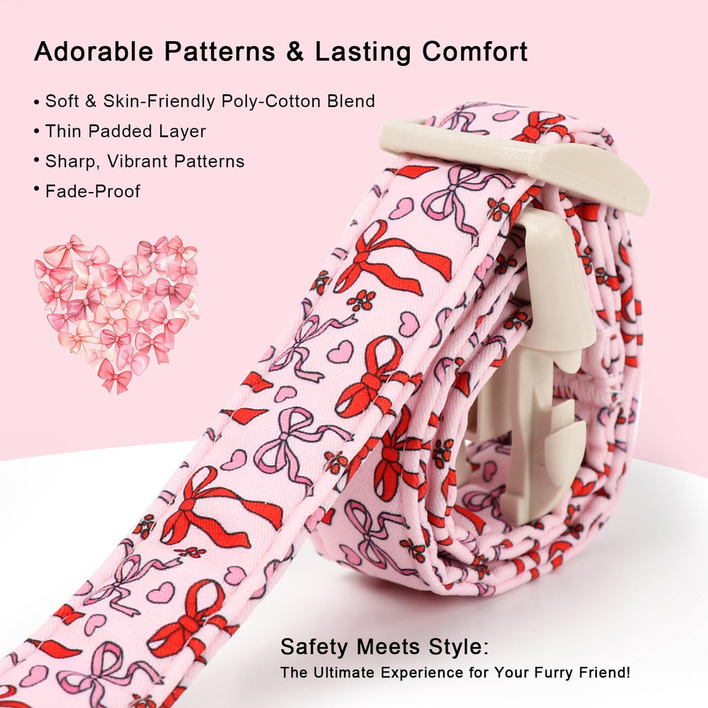 Babole Pet diseño fotogénico con lazo rosa, perfecto para fotos.