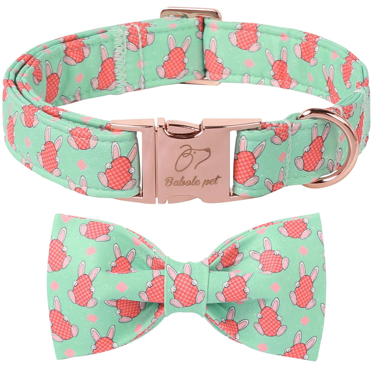 Collar Babole Pet con lazo de Pascua para paseo diario cómodo y seguro