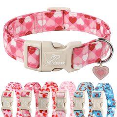 Babole Pet collar Valentín con corazones rosas para paseos festivos y cómodos