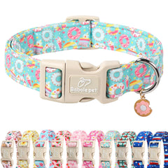 Collar Babole Pet veraniego con estampado de donas mint y ajuste cómodo para paseo