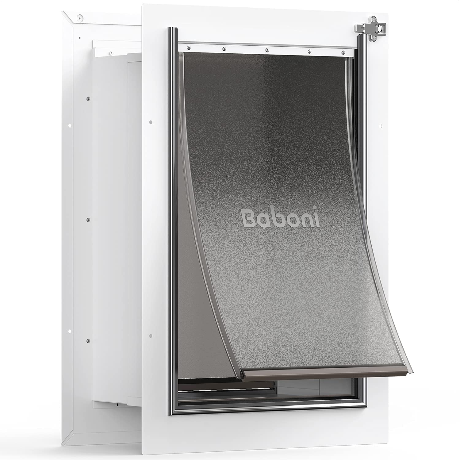 Baboni puerta para mascotas con pared y túnel telescópico para acceso cómodo.