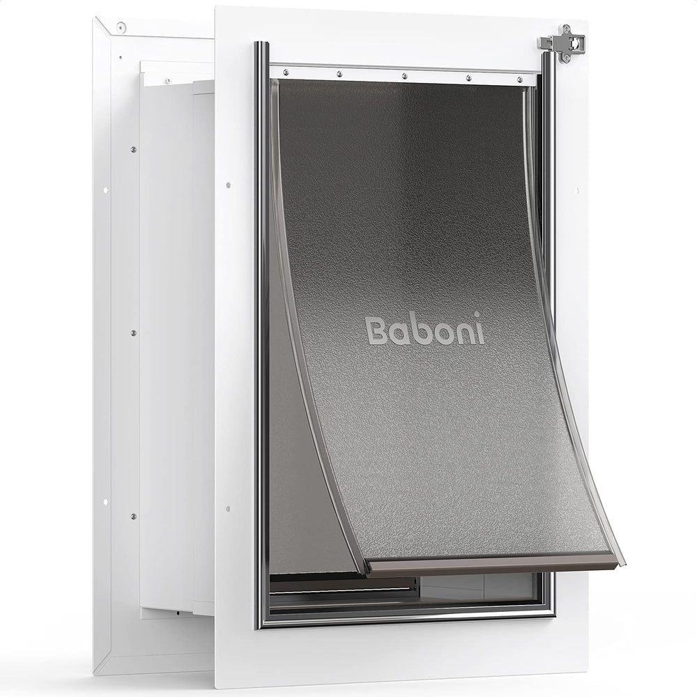 Baboni puerta para mascotas con pared y túnel telescópico para acceso cómodo.