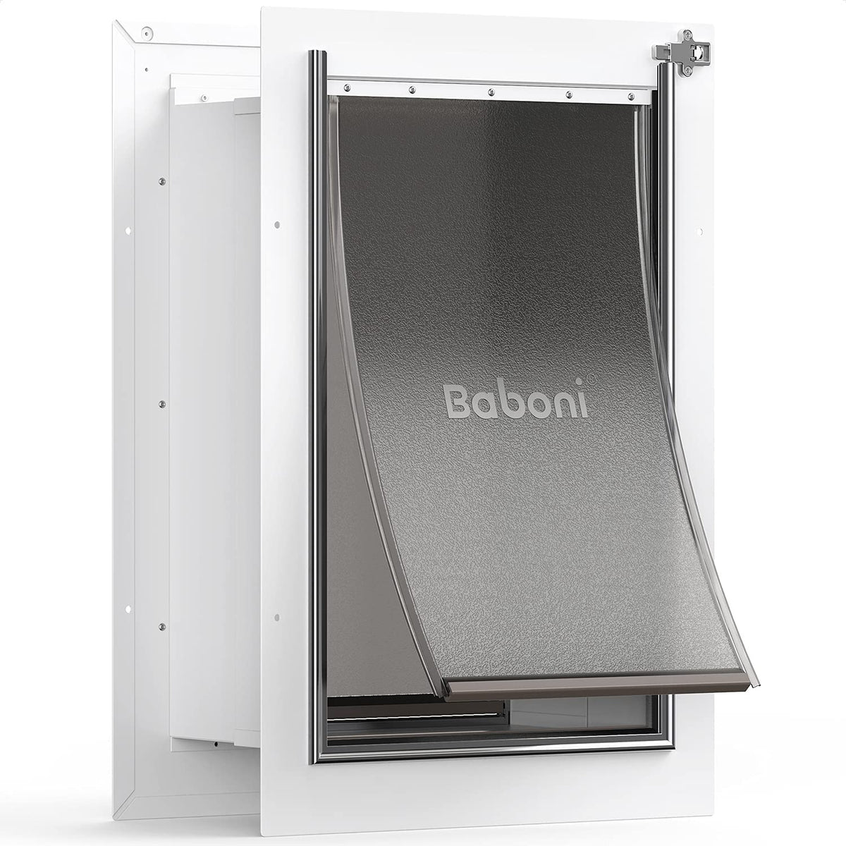 Baboni puerta para mascotas con pared y túnel telescópico para acceso cómodo.