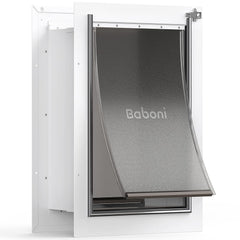 Baboni puerta para mascotas con pared y túnel telescópico para acceso cómodo.