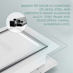 Baboni marco de metal y estructura de aluminio para durabilidad.