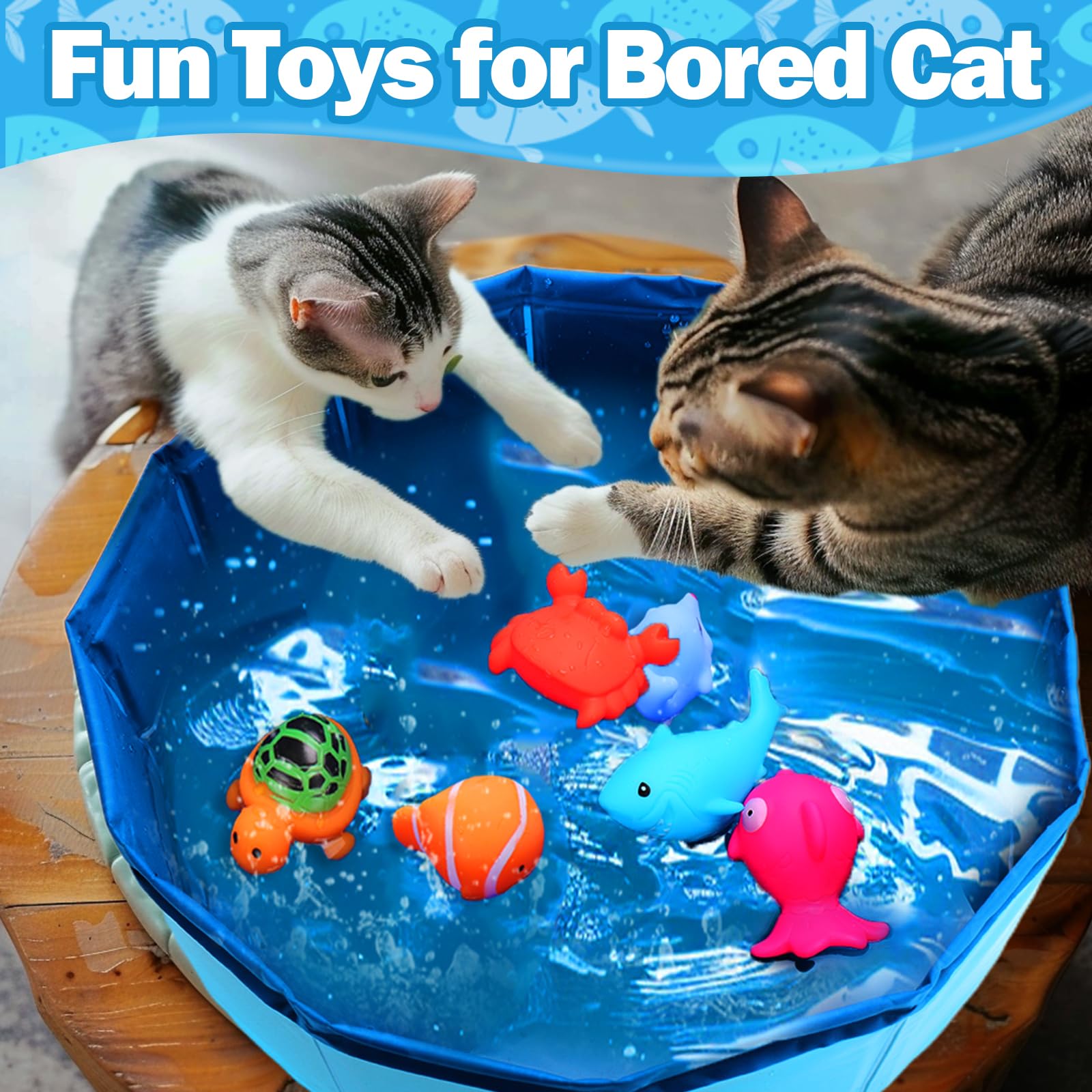 BABORUI juguete de PVC ligero para gatos en piscina