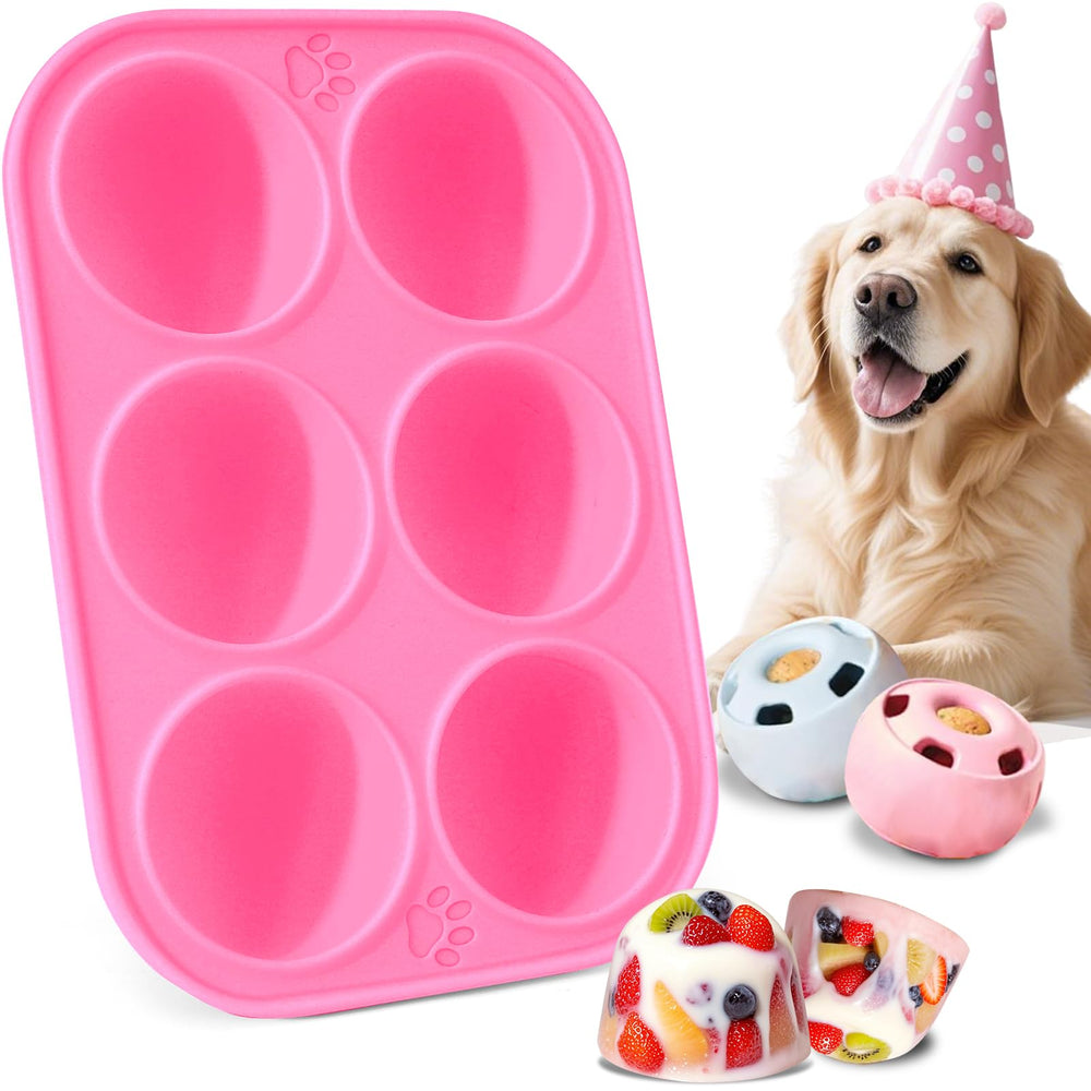 BABORUI molde de silicona de 6 cavidades para perros grandes, paletas rosa.