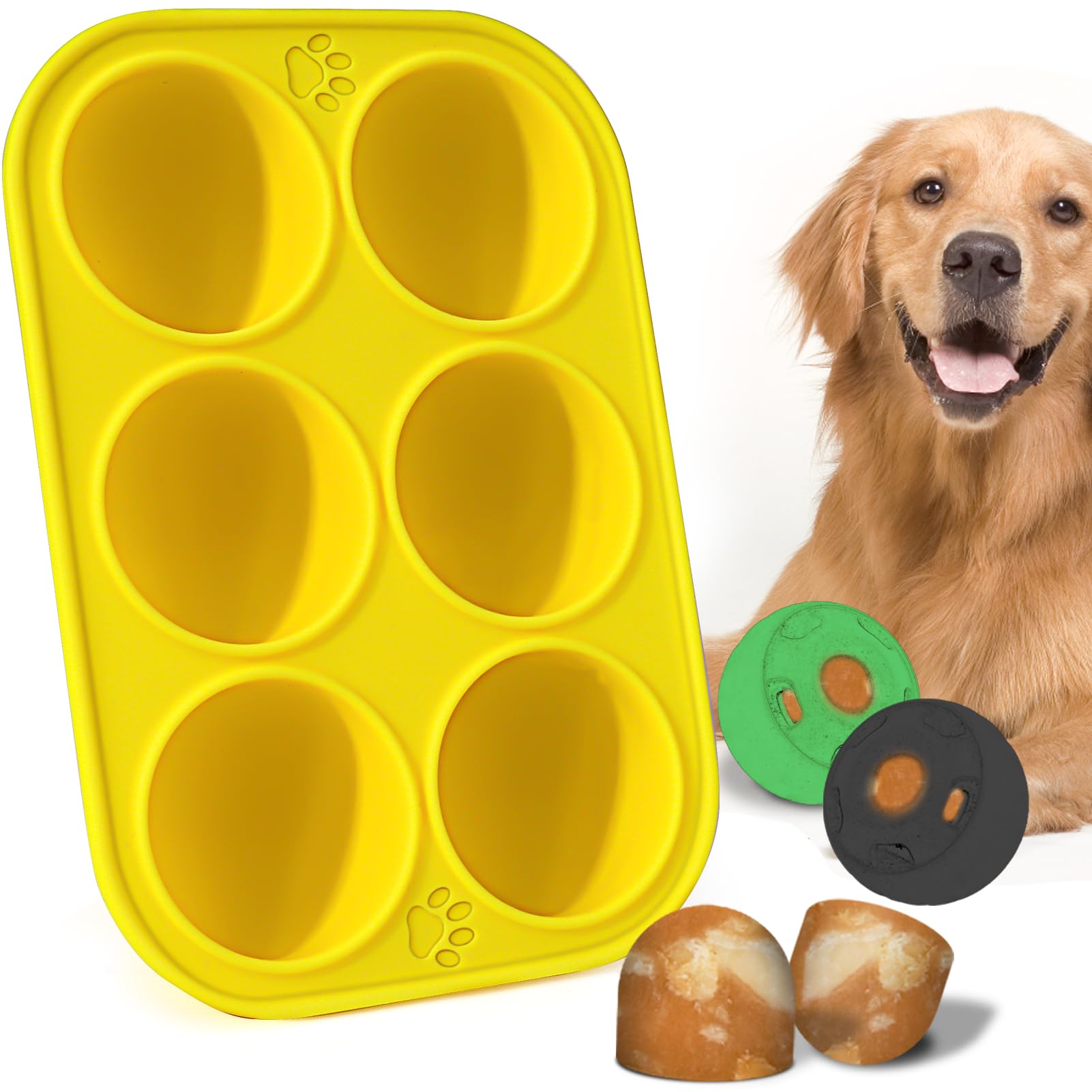 BABORUI molde silicona para perros con 6 cavidades, ideal para golosinas congeladas