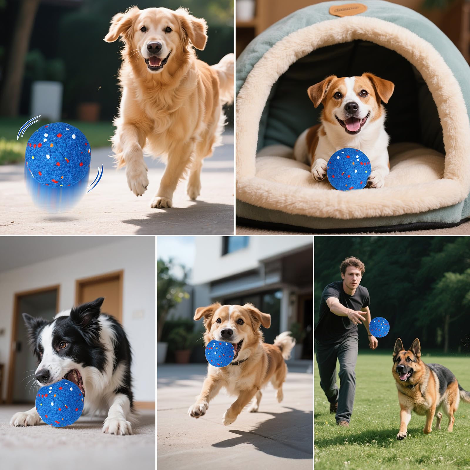 BABORUI Pelota duradera para masticadores fuertes, segura y divertida.