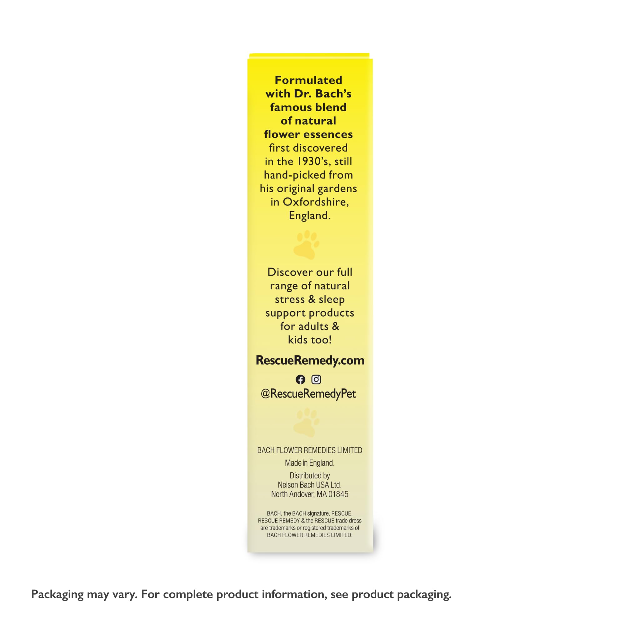 Bach Rescate Remedio, fórmula a base de plantas, sin sedantes y apta para mascotas