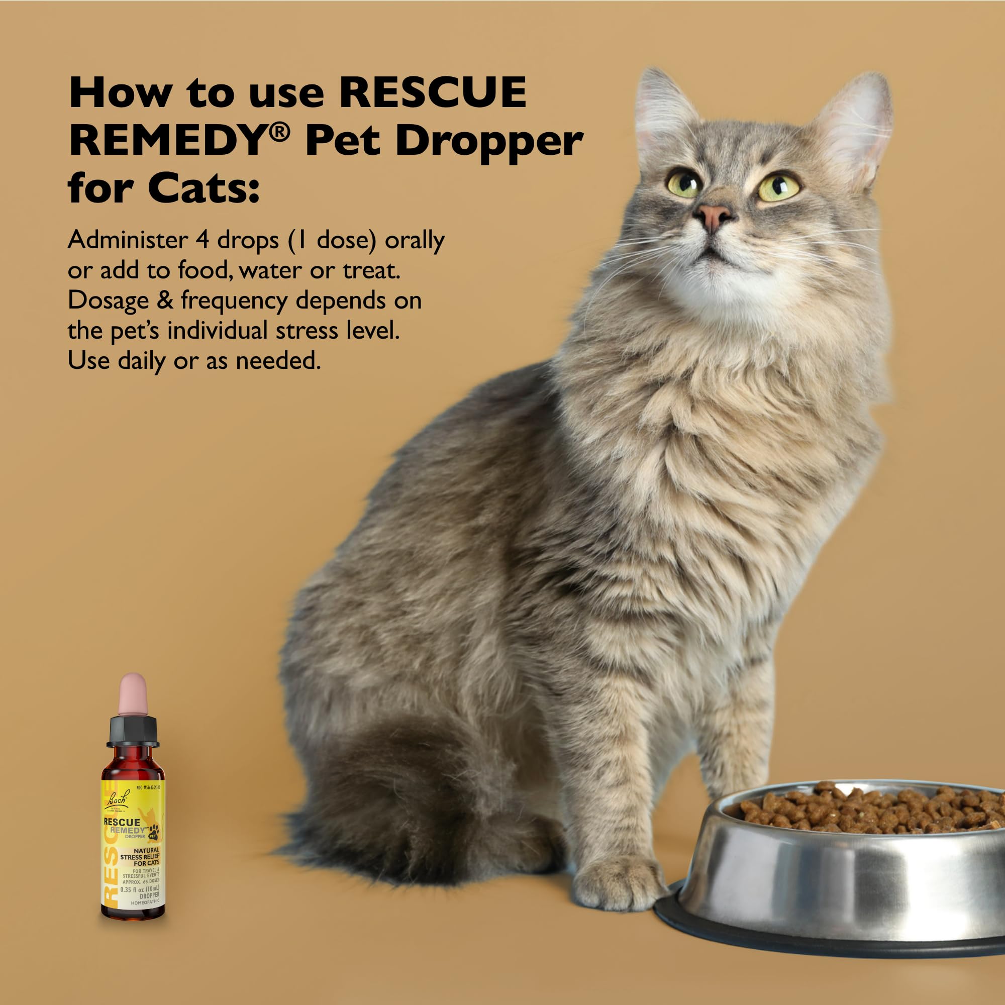 Dosis fácil Rescue Remedy para gatos: añade a comida o agua