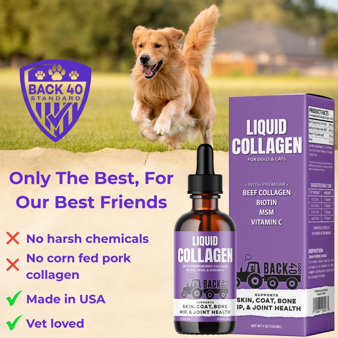 Back 40 Dogs Collagen: mejora movilidad y articulaciones caninas.
