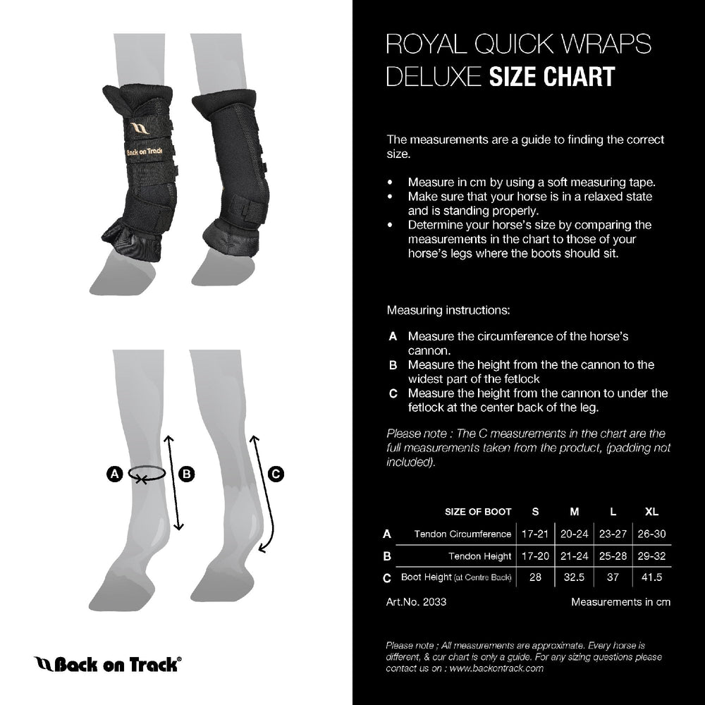 Back on Track Royal Quick Wraps Deluxe detalles de costuras reforzadas para durabilidad