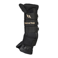 Back on Track Royal Quick Wraps Deluxe, vista frontal, soporte suave para las patas del caballo al trote.