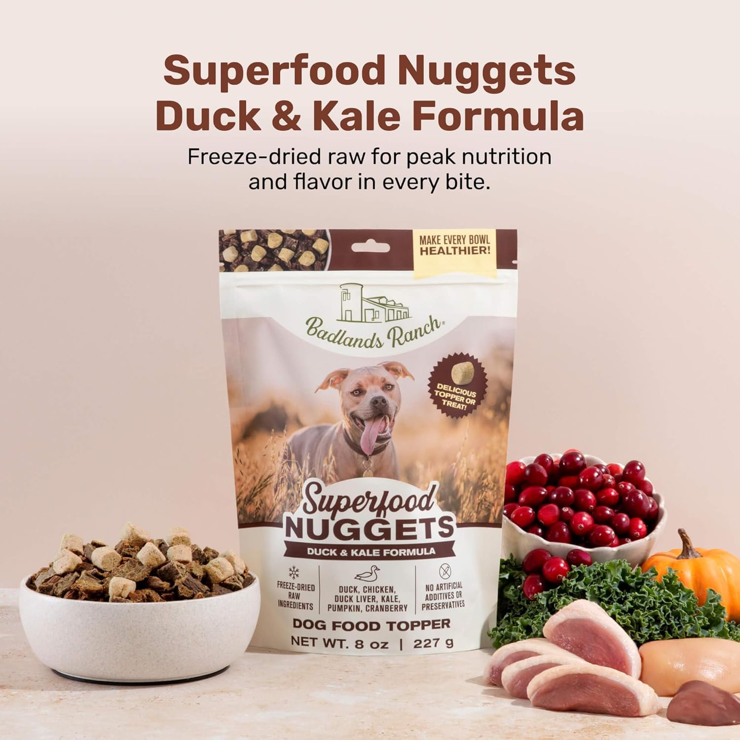 BADLANDS RANCH dieta equilibrada con proteína y fibra para perros.