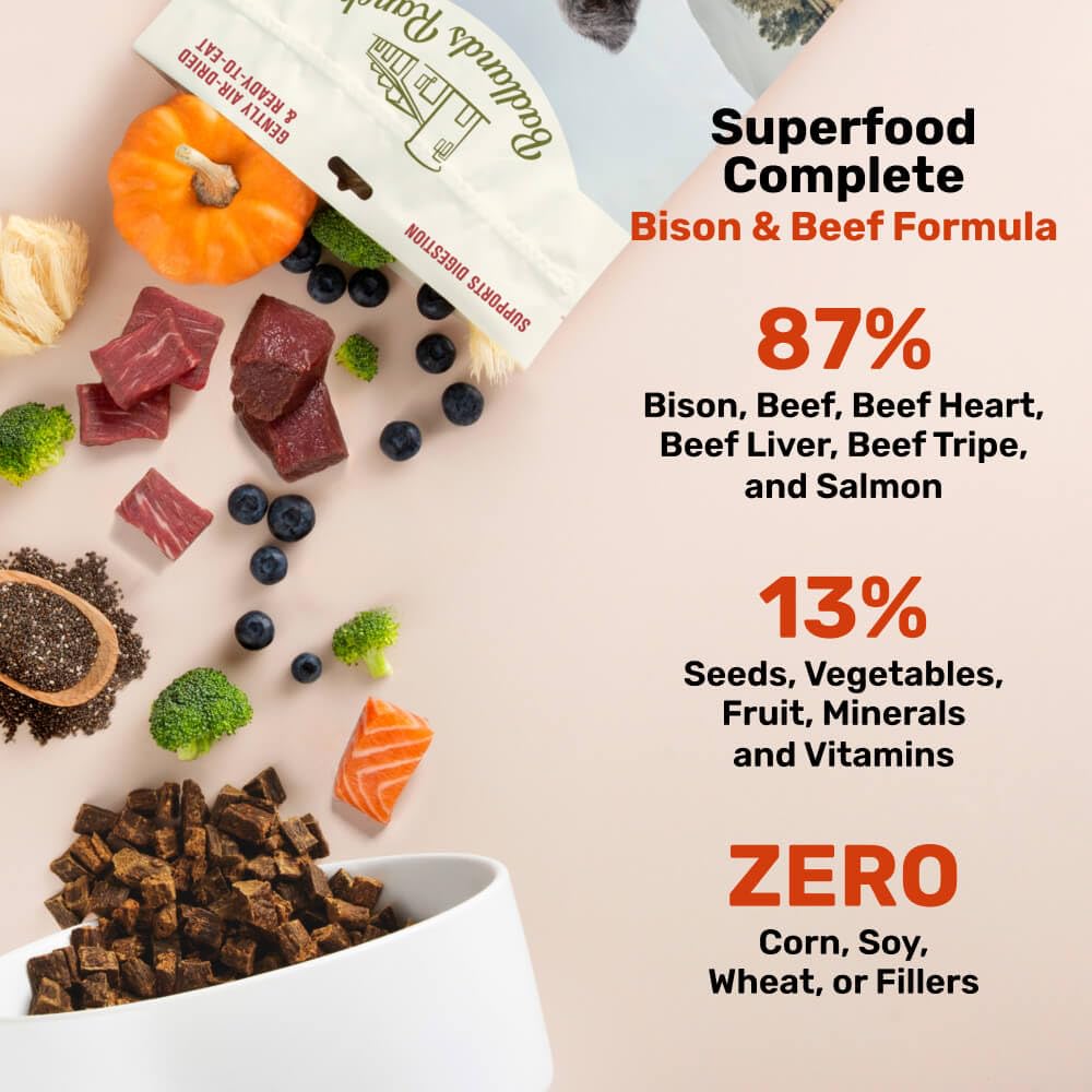 Badlands Ranch: ingredientes de superfoods en primer plano para nutrición completa.