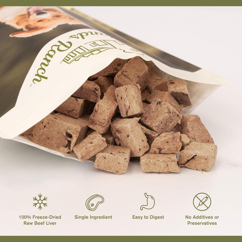 BADLANDS RANCH hígado de res liofilizado sin aditivos para una dieta simple.
