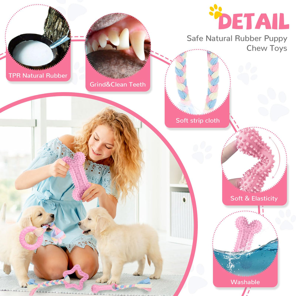 BAEJMJK cuerda rosada para cachorros, ideal para juego interactivo y mordidas controladas.