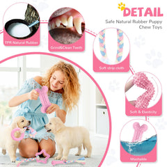 BAEJMJK cuerda rosada para cachorros, ideal para juego interactivo y mordidas controladas.
