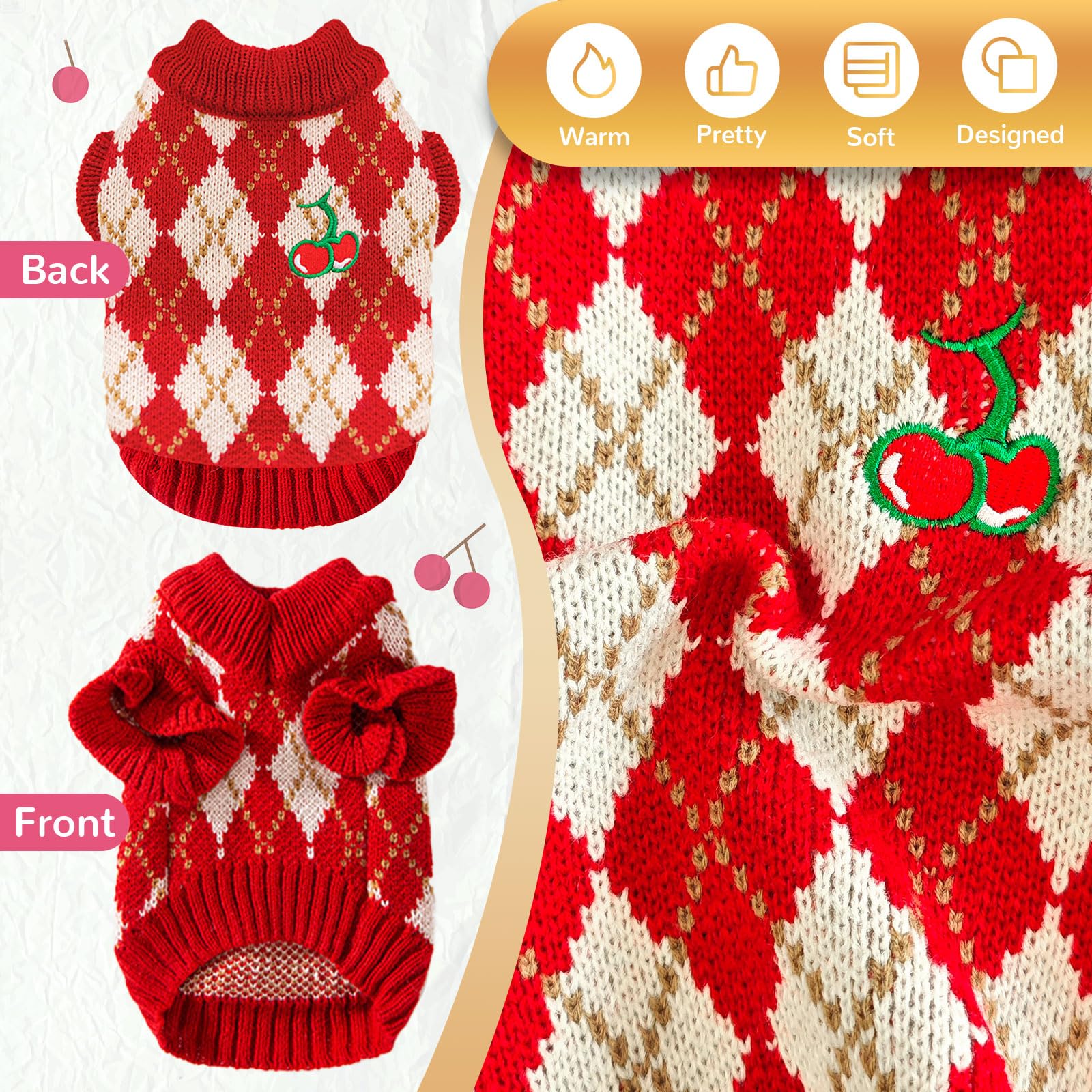 BAEJMJK sudadera para perro uso diario, color Rojo Cereza, facilita vestir y combinar.